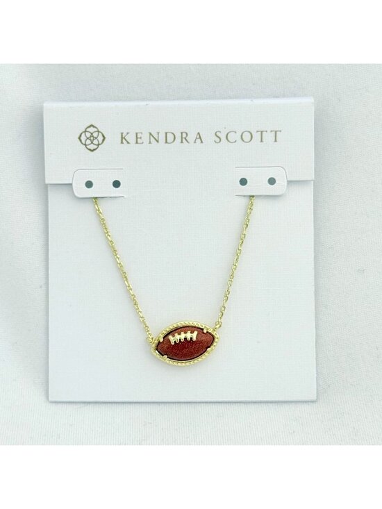Kendra Scott Jewelry - Kendra Scott Goldstone Football Pendant w/Adjustable Chain New in Box